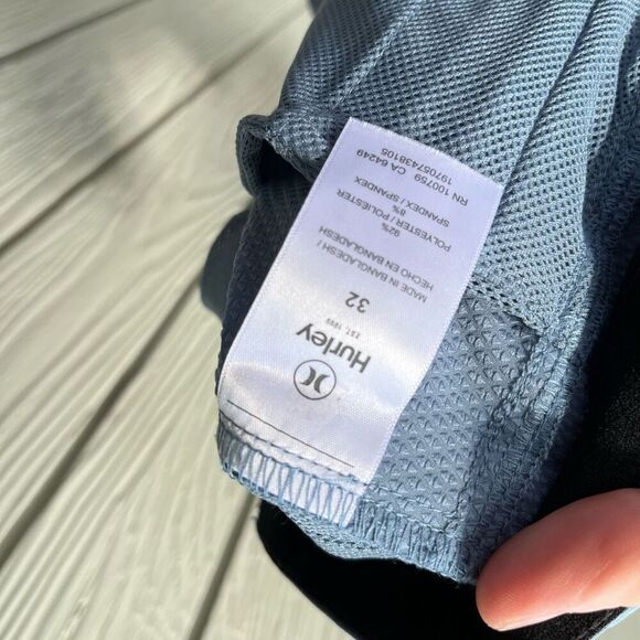 Hurley Hybrid Shorts SZ 32 Dusty Blue Quick-Dry Zip Pockets NWOT - Picture 8 of 8
